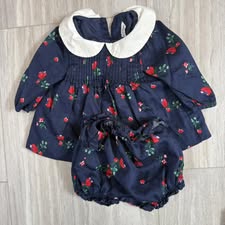 #17 Janie & Jack Pintuck Dress & Matching Bloomers 3-6mo.