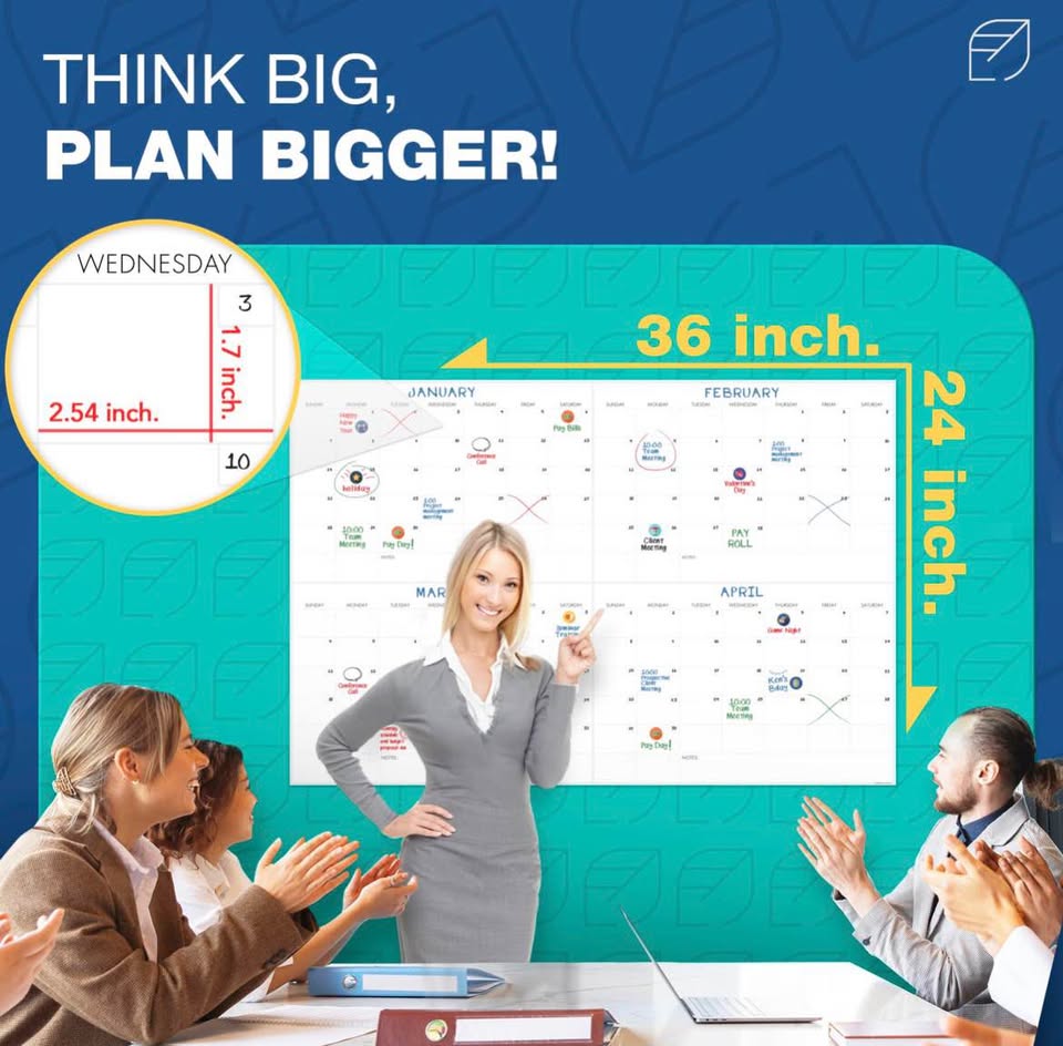 Seller 128 - 4 Month Dry Erase Calendar - Brand New!