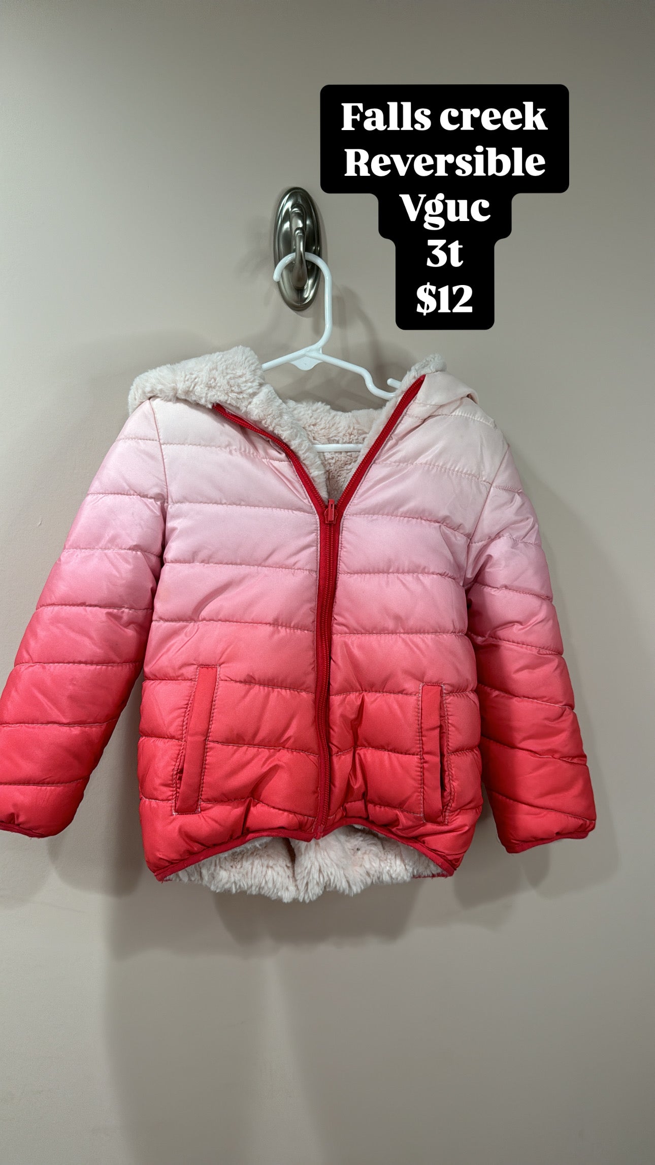 #90B Reversible 3t winter coat