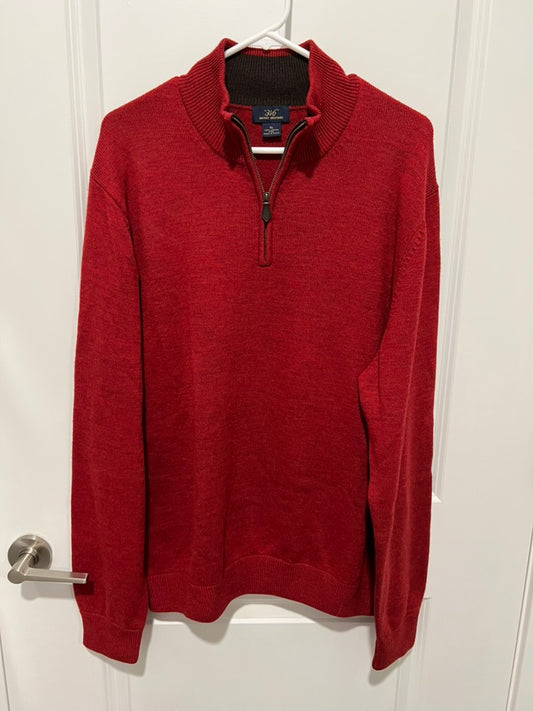 Seller #76 - Brooks Brothers Zip Up Sweater - 100% Merino Wool - Red - Size XL