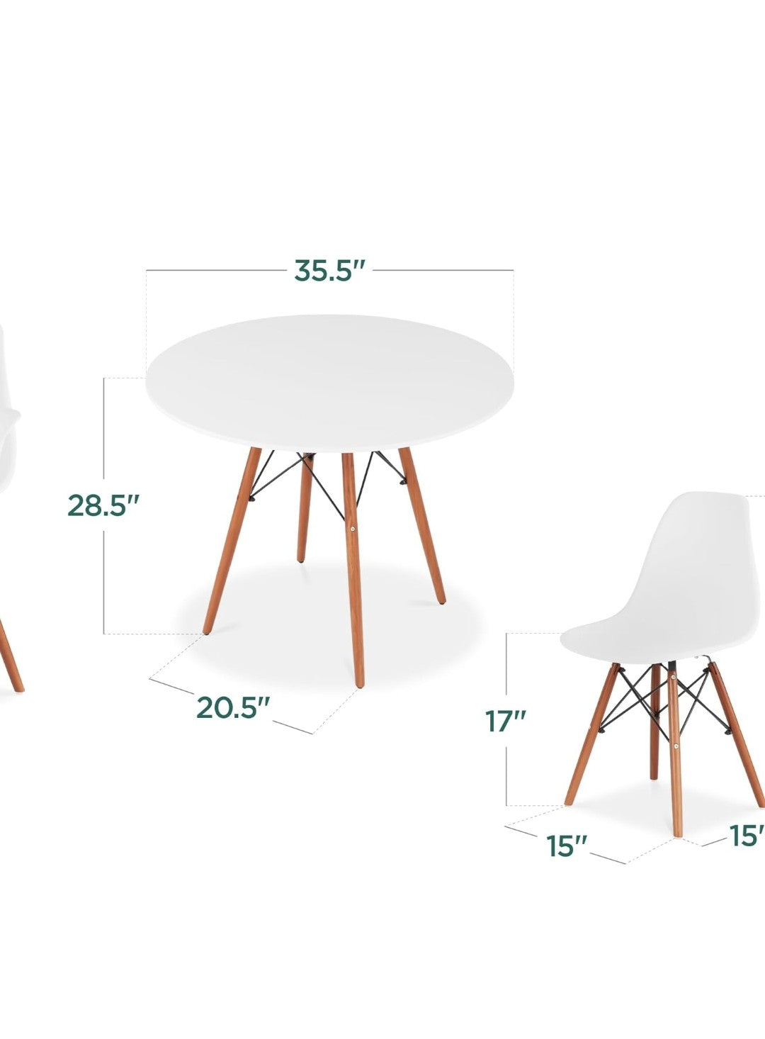 REDUCEDWhite Wooden Round table NIB #91B