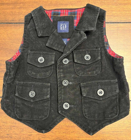Seller #210 Baby Gap Boys Size 3-6M Black Suede Vest
