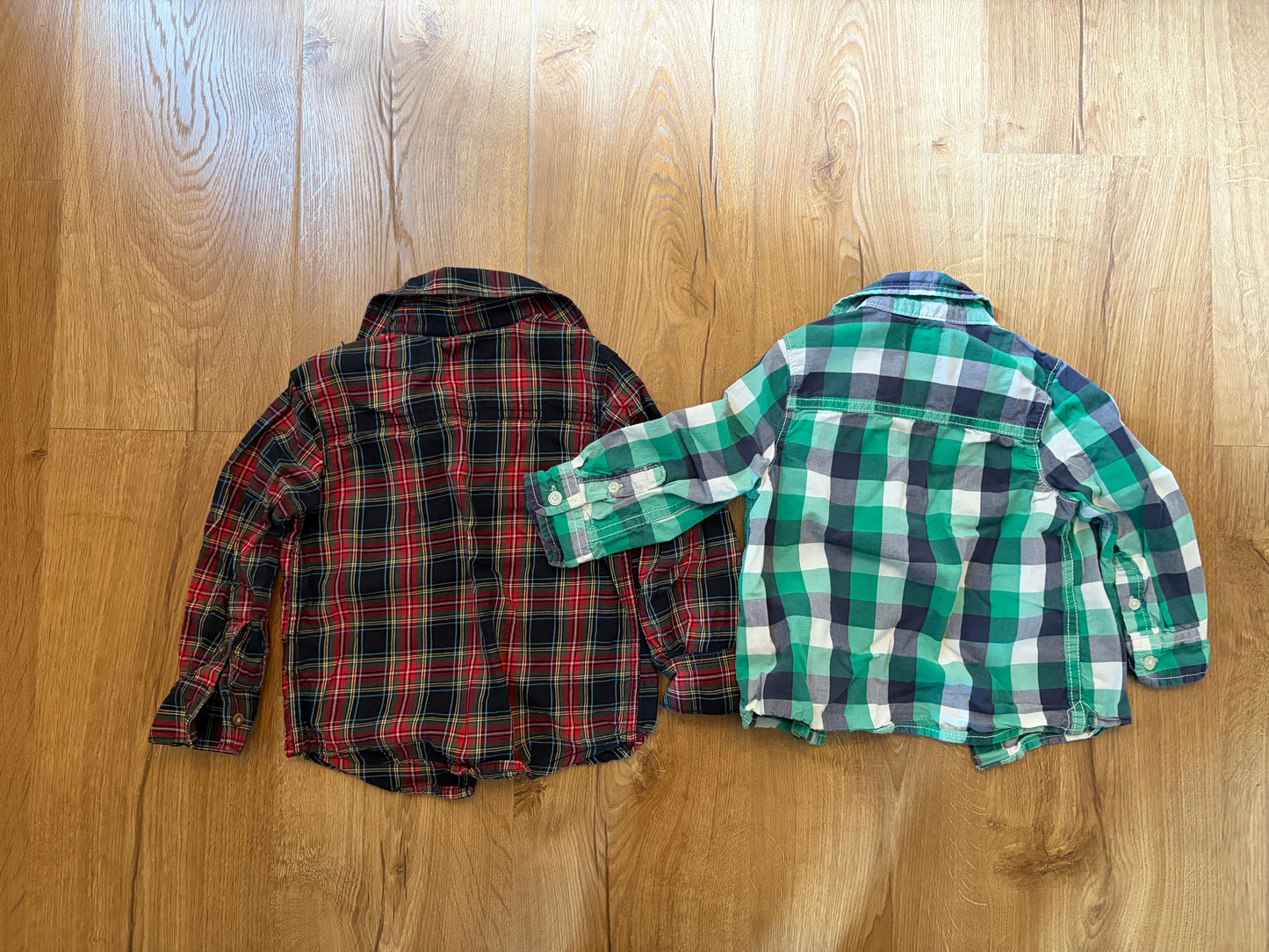 #6 - Boys Plaid Button Down Collared Shirts - 2T