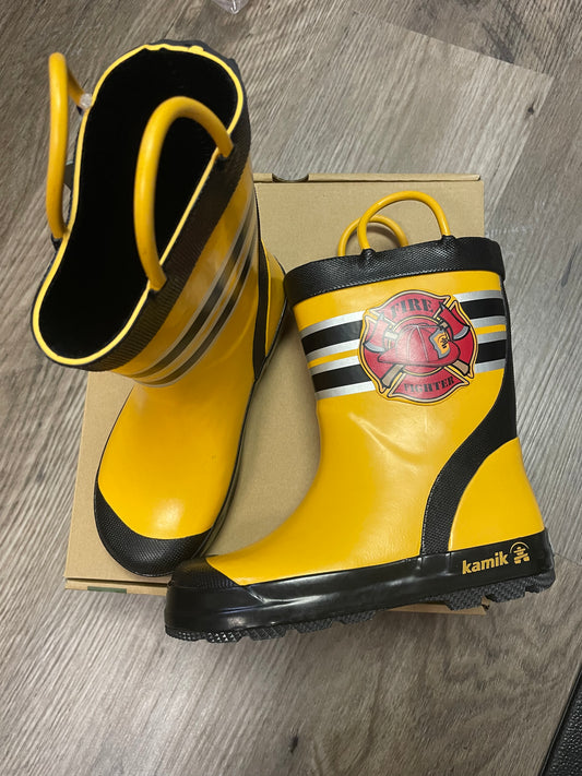 New Girl size 12 rain boots fireman Kamik