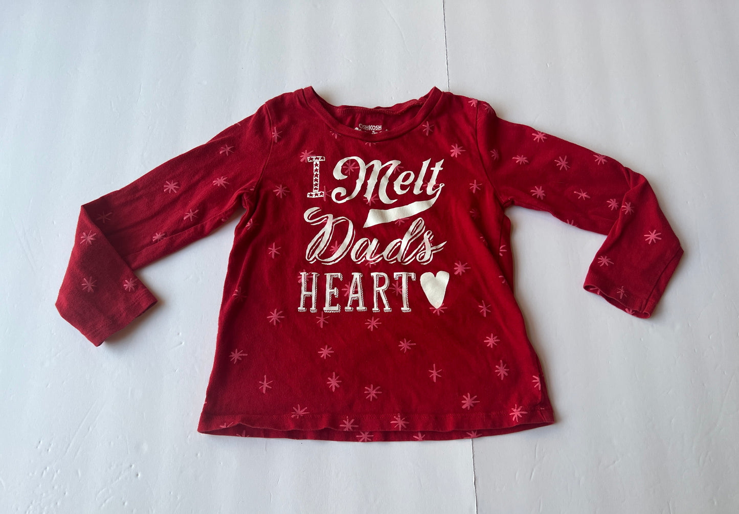 #77B Girls 4T Holiday Long Sleeve Bundle- Christmas "I light up Dad's Life" and Valentine I melt Dad's heart