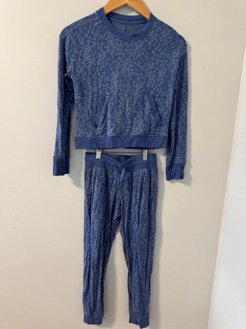 Seller #141 Soft Sweatsuit Blue Cheetah Print size 8