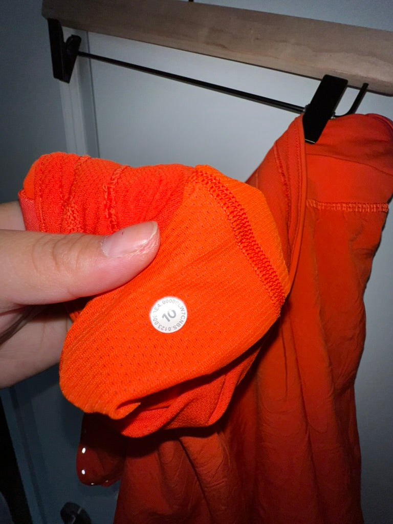 Seller #76 - Women's Lululemon Fast Free High Rise Short 2" Airflow ISEO/SLRO Orange Sz 10