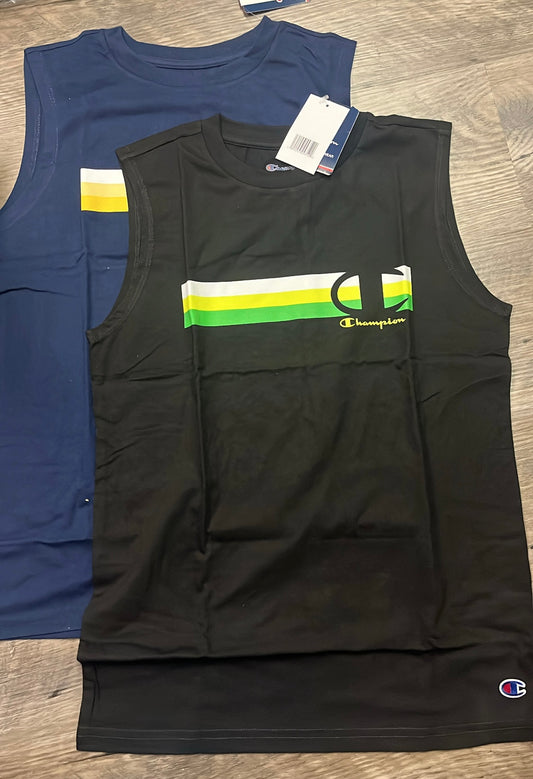 #121 NWT Boy L athletic muscle tops bundle Champion.