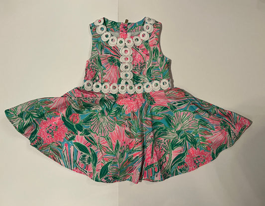 Girls 3 Lilly Pulitzer Twirl Pink/Aqua/Green Dress