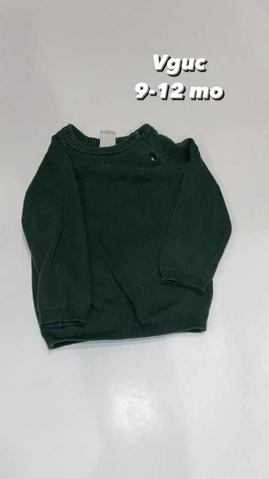 h&m 9-12 mo green sweater