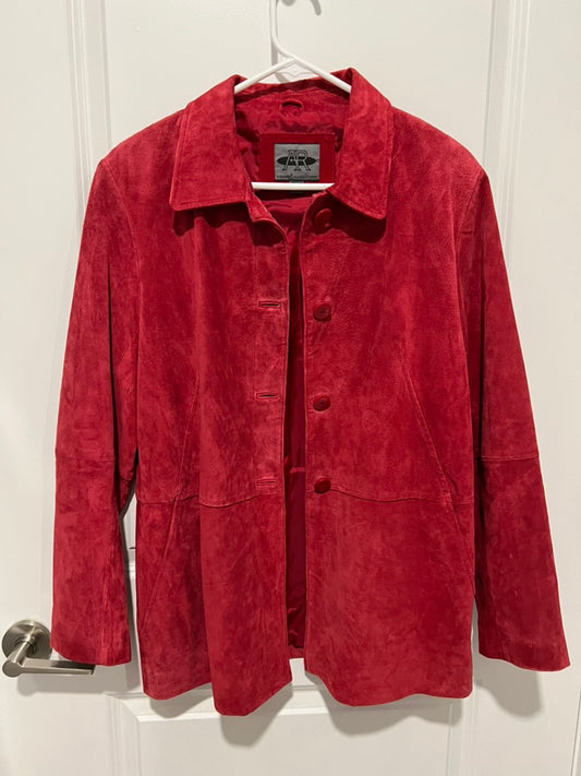 Seller #76 - Red Leather Vintage Jacket - Size Medium