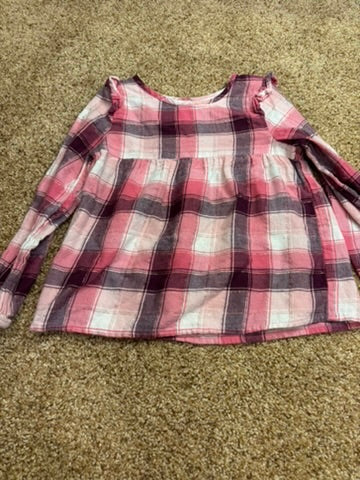 #86A girls 5t jumping beans pink plaid shirt