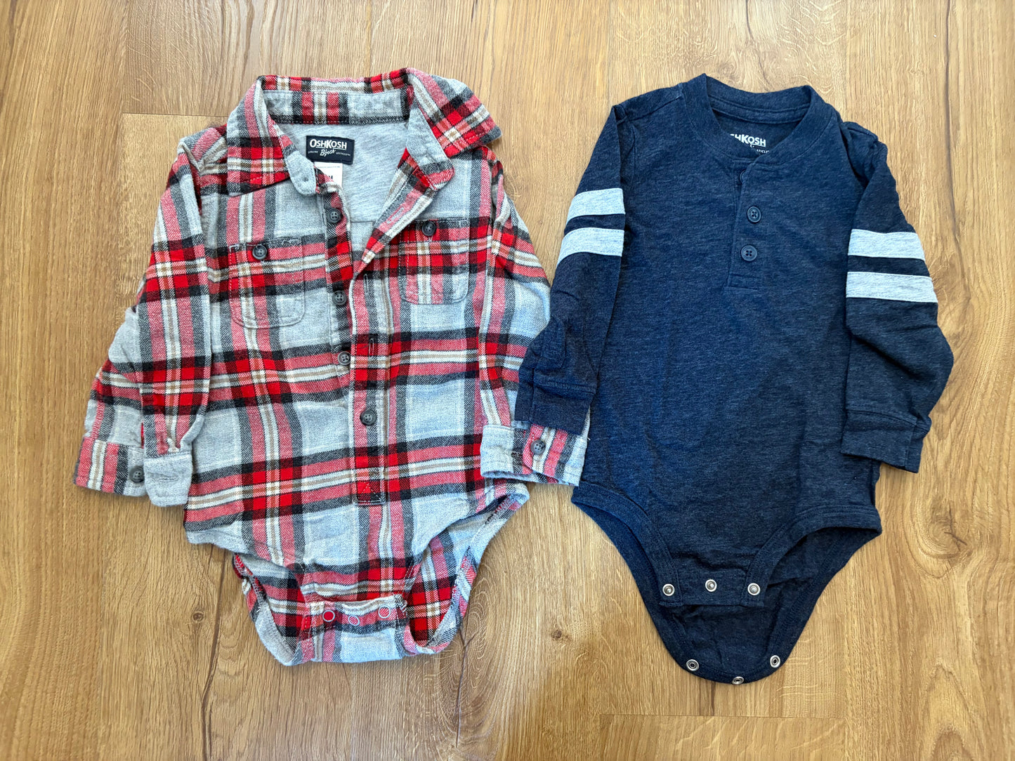 #6 - Osh Kosh Boys Long Sleeved Bodysuits (pack of 2) - 18 months