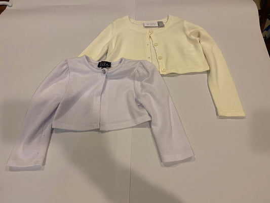 179 "Reduced" Girls Cardigans White, Cream 4T