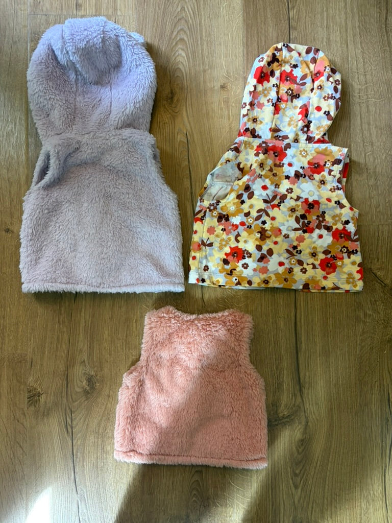 #6 - Carters Girls Vests - 3 months