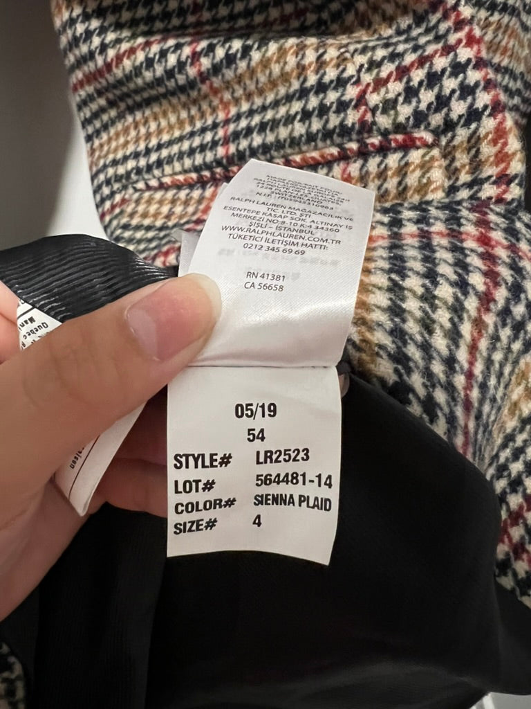 Seller #76 - Lauren Ralph Lauren Reefer Coat - Sienna Plaid - NWOT - Size 4