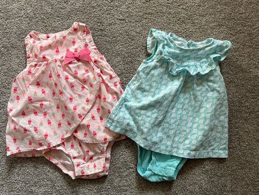 Carter's | sunsuit bundle (2) | girls | multi-color | 18 months