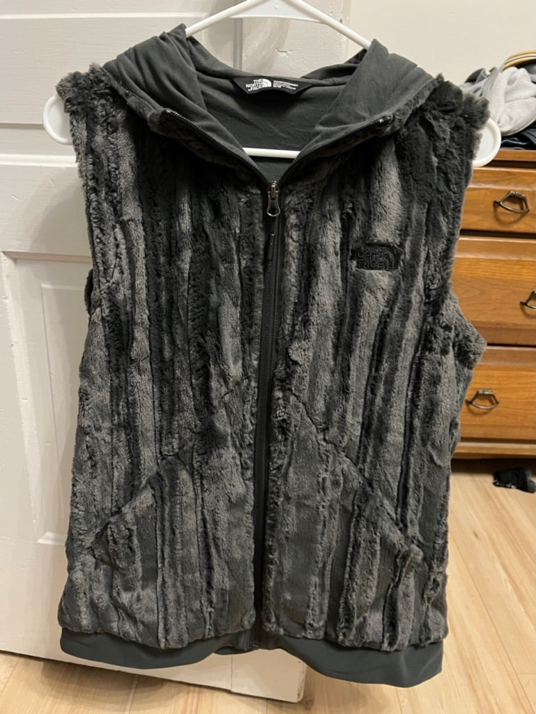 Seller #76 - The North Face Furlander Faux Fur Vest Women's Medium Dark Grey Full Zip Hooded