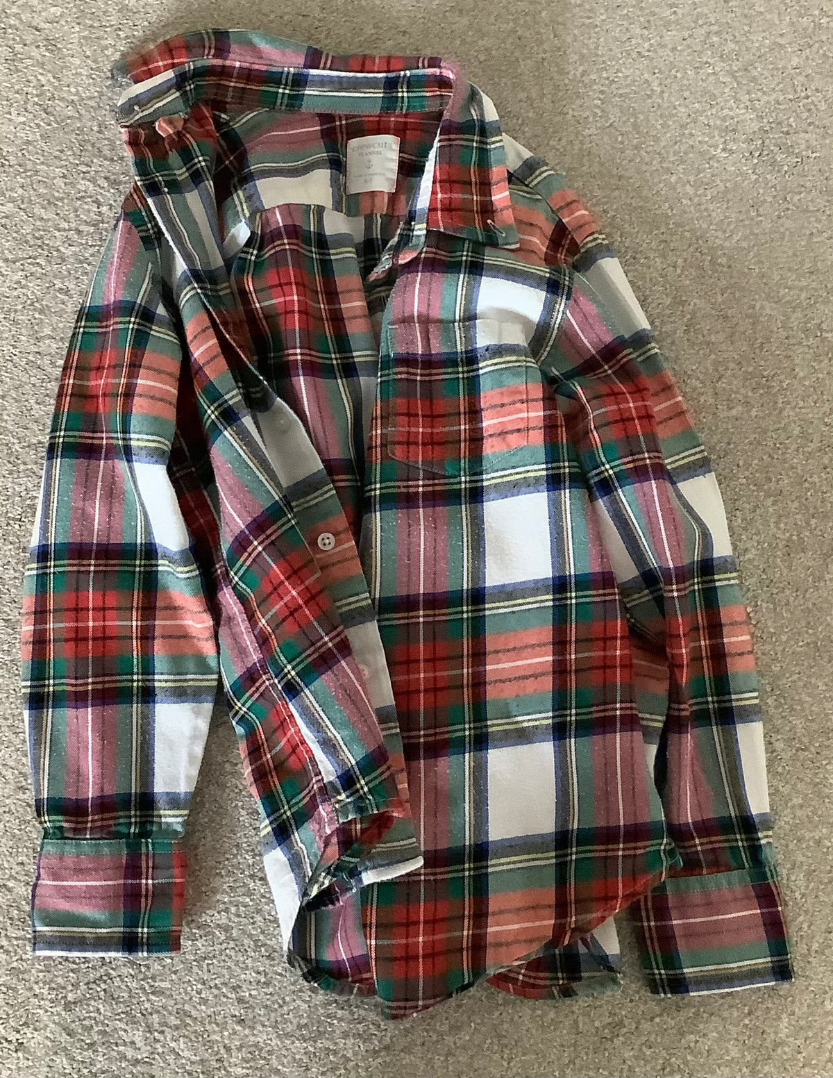 #130 Crewcuts Plaid Flannel Shirt Sz 6-7