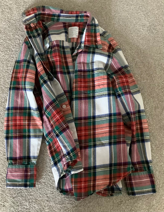#130 Crewcuts Plaid Flannel Shirt Sz 6-7