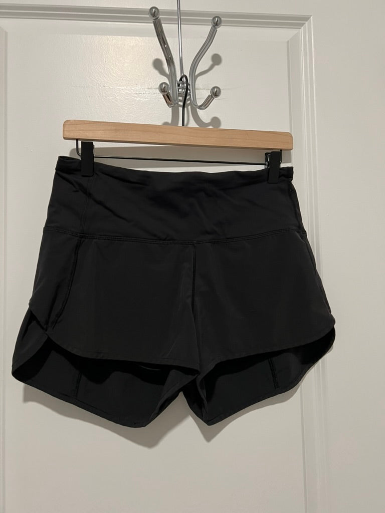Seller #76 **REDUCED** - Lululemon Speed Short High Waisted Size 8 Black Women's 2.5" Inseam Athletic