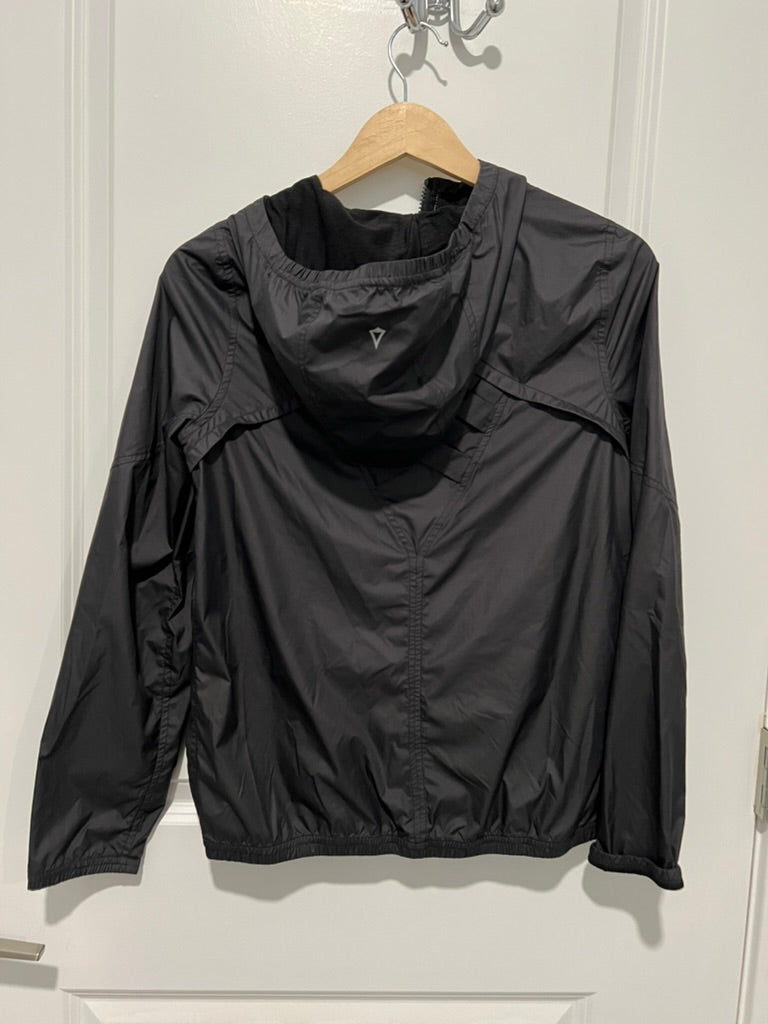 Seller #76- IVIVVA Lululemon Youth Girls 14 Black Windbreaker Jacket Full Zip Hooded Pockets
