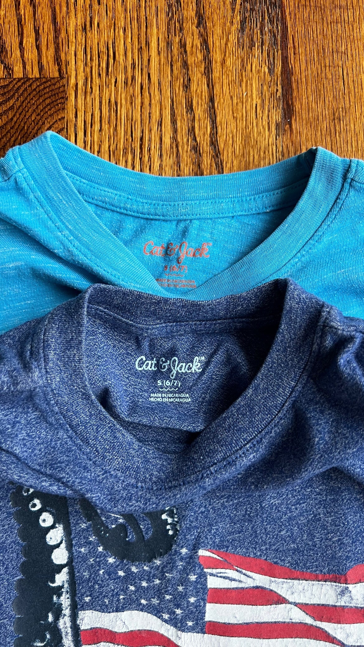 Seller #115 - REDUCED - Cat & Jack Boys Small (6/7) Graphic Tee Bundle (Blue Shark & American Flag Octopus), GUC