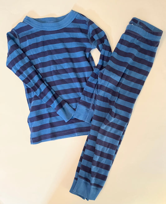 4T Hanna Andersson blue striped pajamas