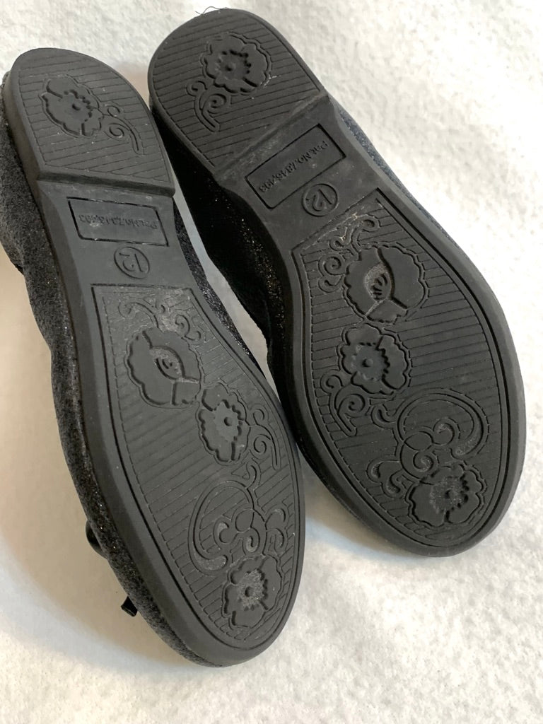 Seller #151 - REDUCED - Girl Shoes - Size 12 Falls Creek Black Glitter Flats