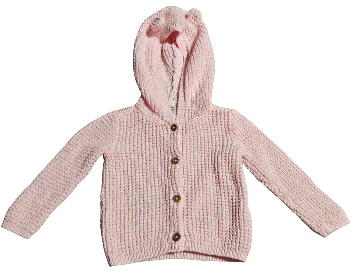 #7 Carters 6mo, pink cardigan with hood