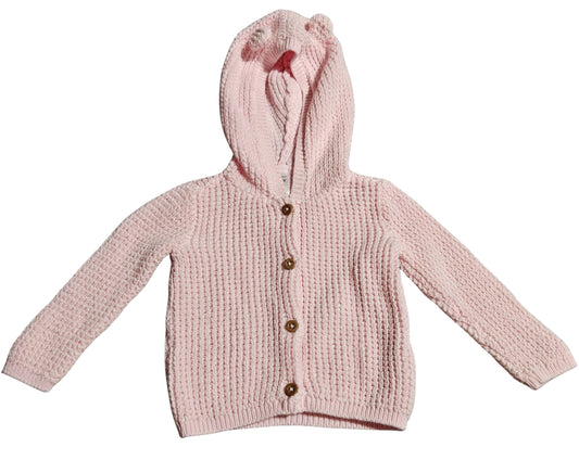 #7 Carters 6mo, pink cardigan with hood