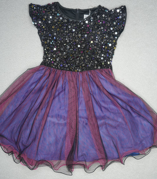 #31 Girls' Purple Party Dress with Sequin Top, Size 7 (2 of 2)