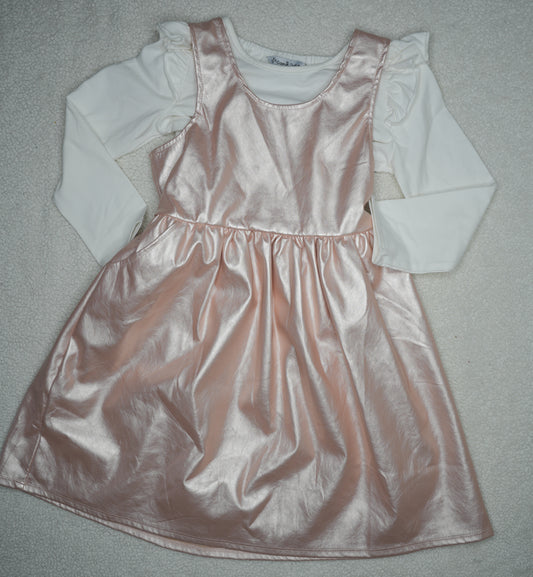 #31 Pippa & Julie Girls' 2-Piece Rose Gold Dress, Size 7
