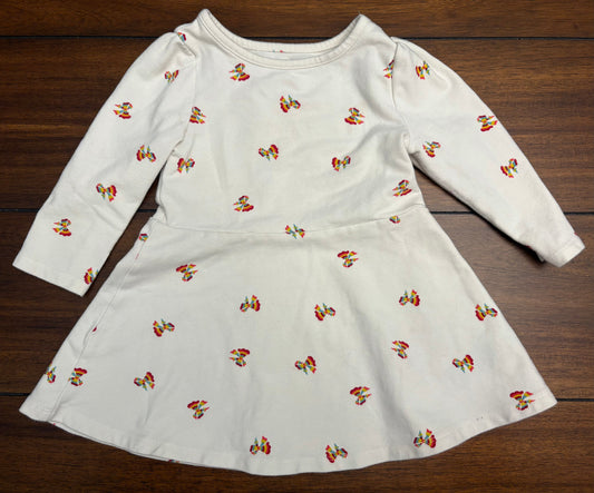 Seller #210 Baby Gap Girls Size 2 Cream Swing Dress with Rainbow Printed Bows