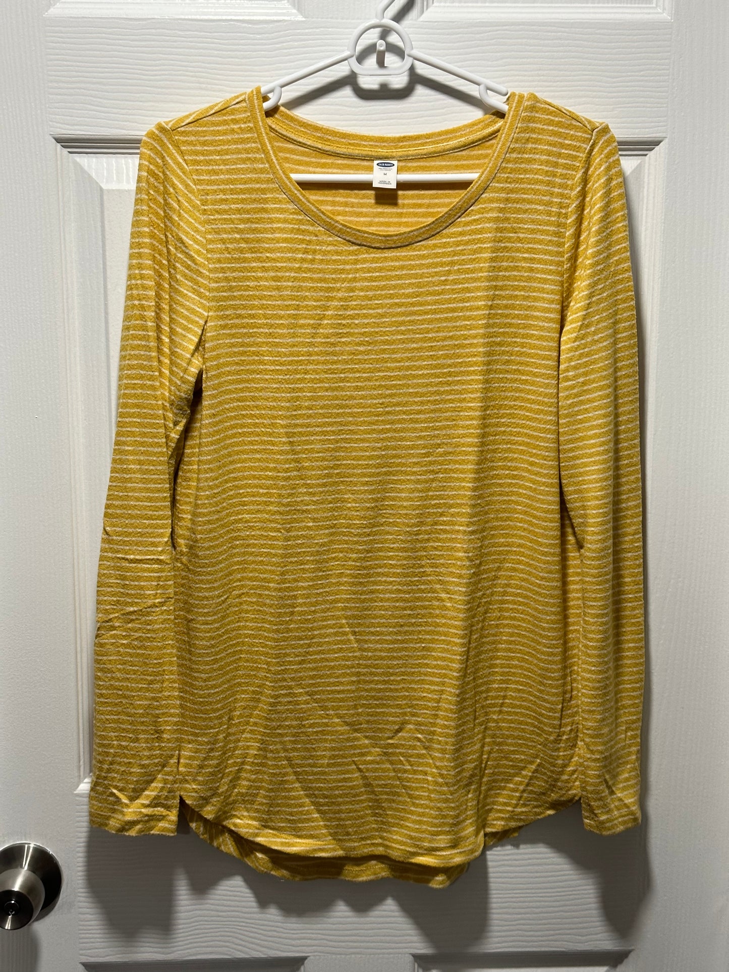 Old Navy Mustard Yellow Striped Shirt - Women’s M - VGUC