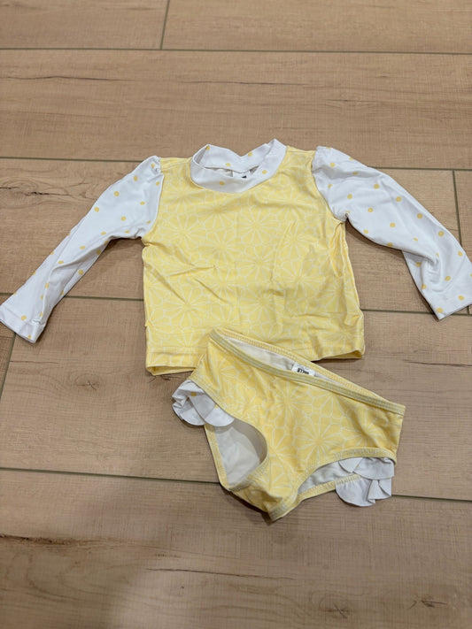 #37 REDUCED-6-9M Girls Hudson Baby Rashguard Two Piece Swimsuit