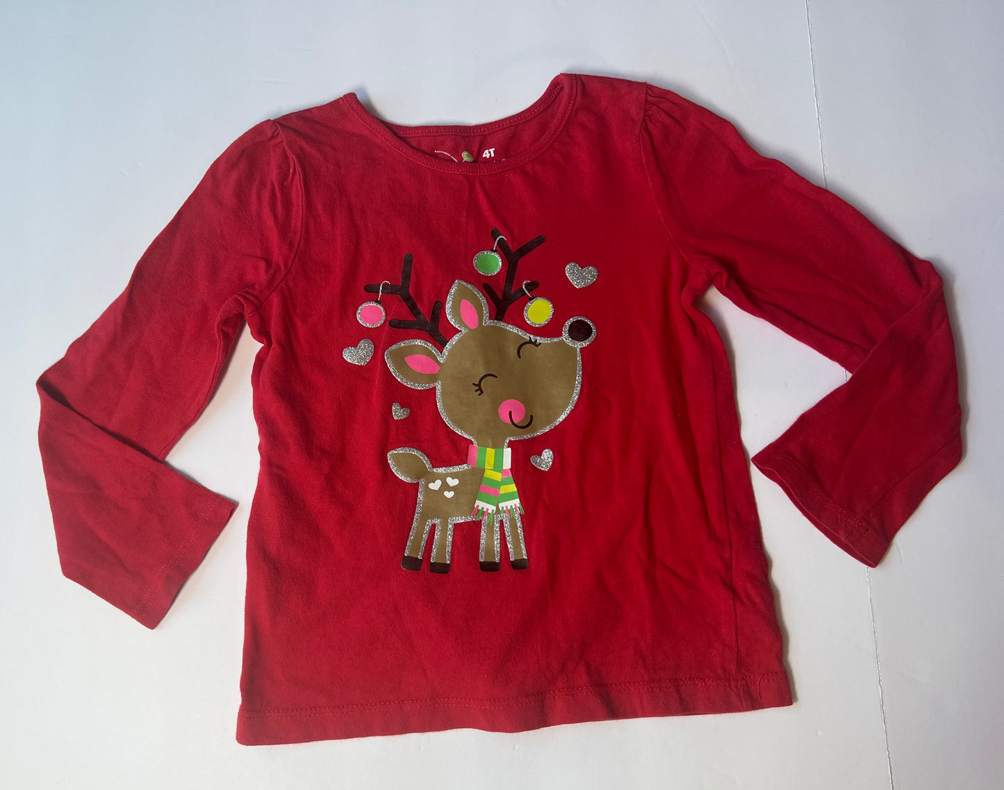 #77B Girls 4T Holiday Long Sleeve Bundle- Penguin Snowflake and Rudolph