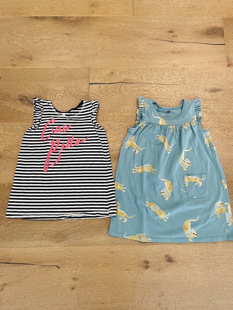 #222 Tea Collection Girls 6 Transitional Top and Tunic Bundle (Add a Cardigan!)