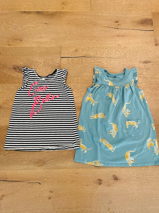 #222 Tea Collection Girls 6 Transitional Top and Tunic Bundle (Add a Cardigan!)