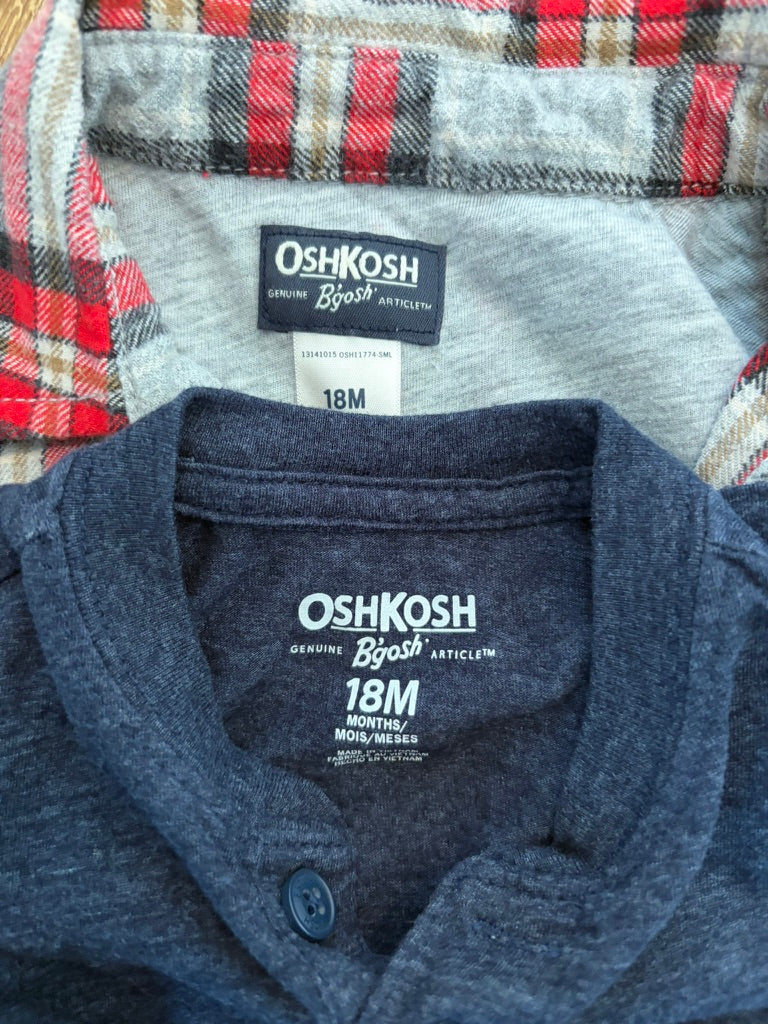 #6 - Osh Kosh Boys Long Sleeved Bodysuits (pack of 2) - 18 months
