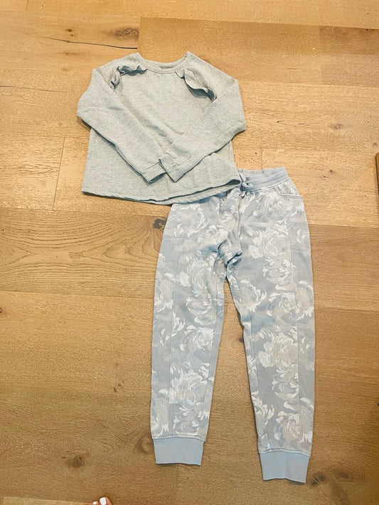 #222 Tucker + Tate Ruffle Sweat Shirt and All in Motion Floral Sweat Shirt Joggers