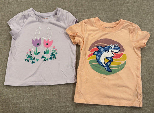 #145 Cat & Jack tshirts Girls 2T EUC