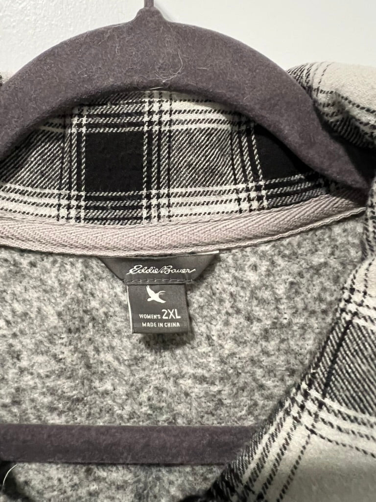 Seller #76 - Eddie Bauer Radiator Fleece Cirrus Hoodie Jacket Women's Gray Size 2XL Plaid