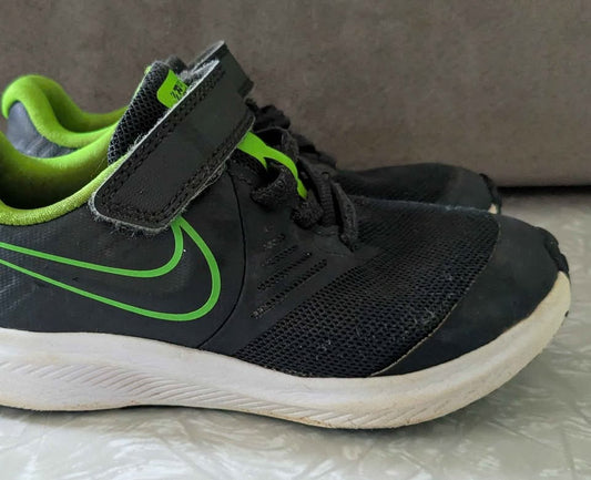 #61 Boys 11c Nike Sneakers Neon Green & Dark Gray