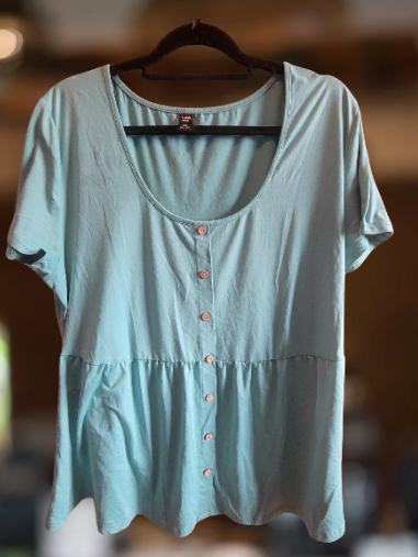 Shein Teal T-shirt with Buttons Women's Size 4X