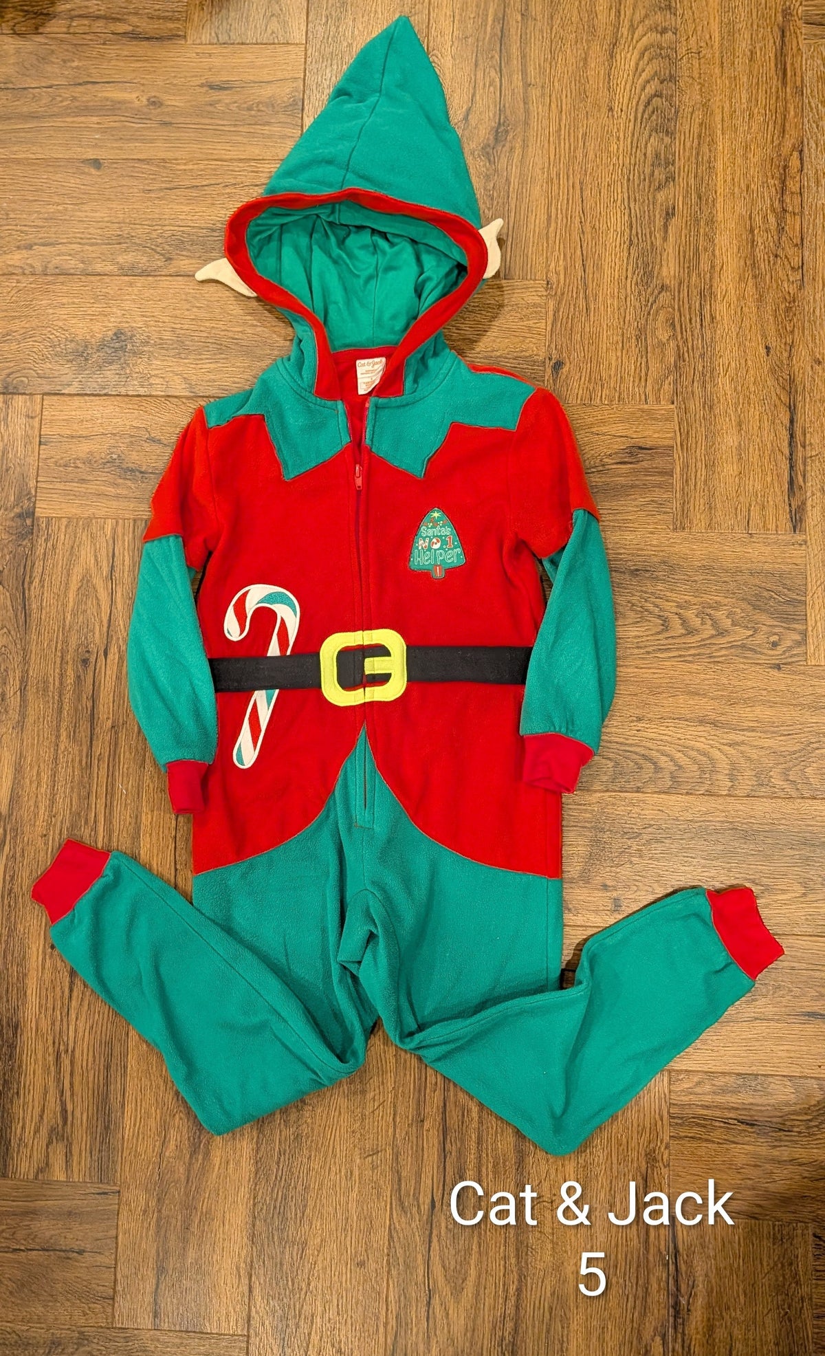 #3 Cat & Jack elf onesie, size 5