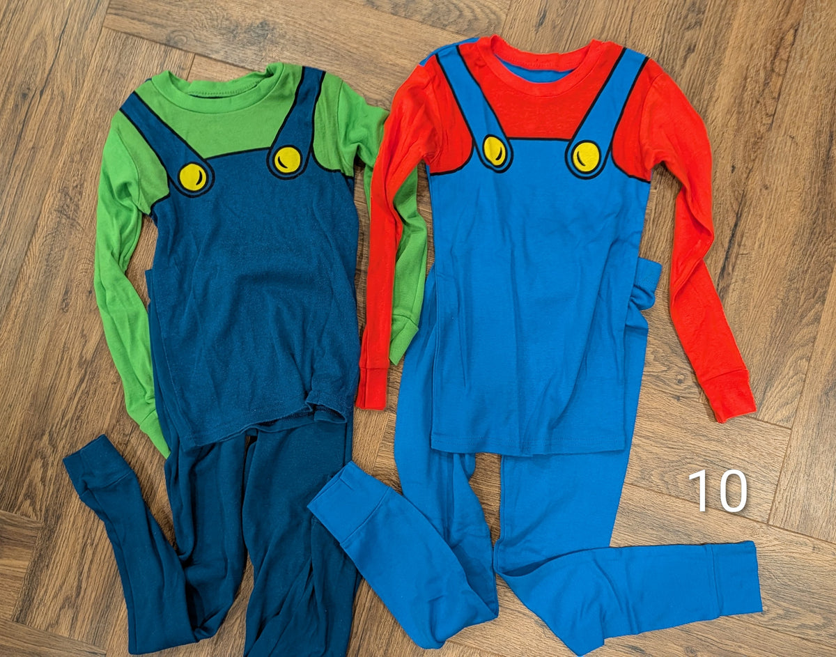 #3 Long sleeve size 10 (runs small) Mario/Luigi pjs
