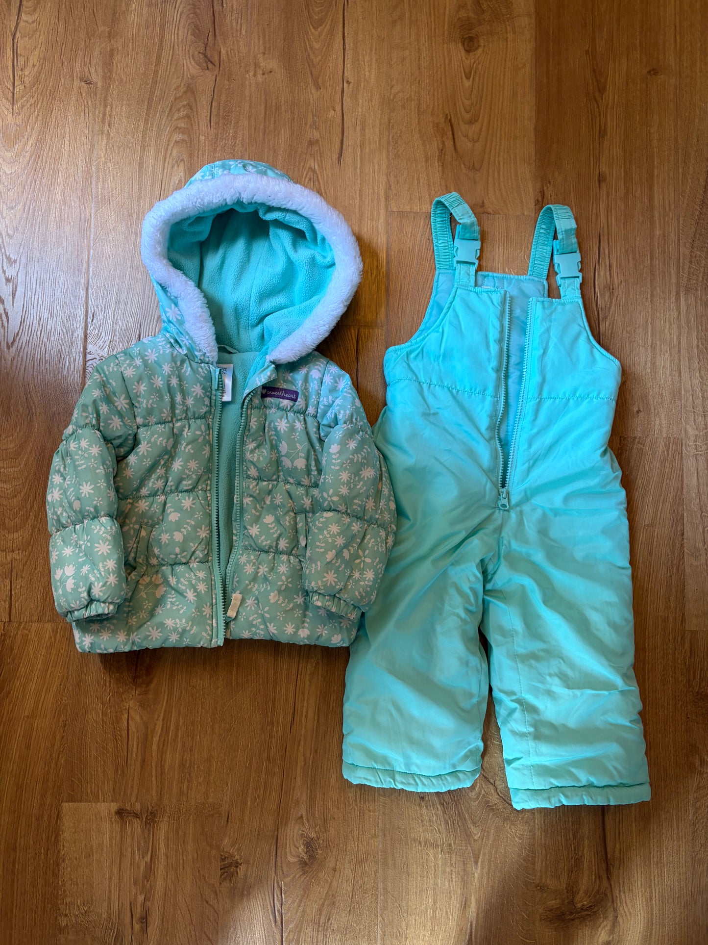 #6 - Carters Girls Teal Snow Suit - Jacket and Snow Pants - 2T