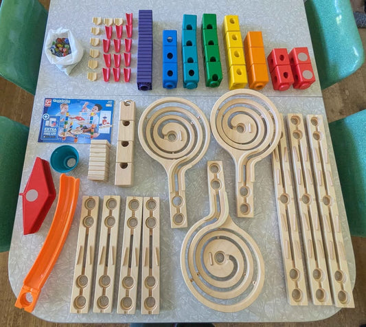 #61 Hape Wooden Marble Run - Quadrilla & Skatepark Sets