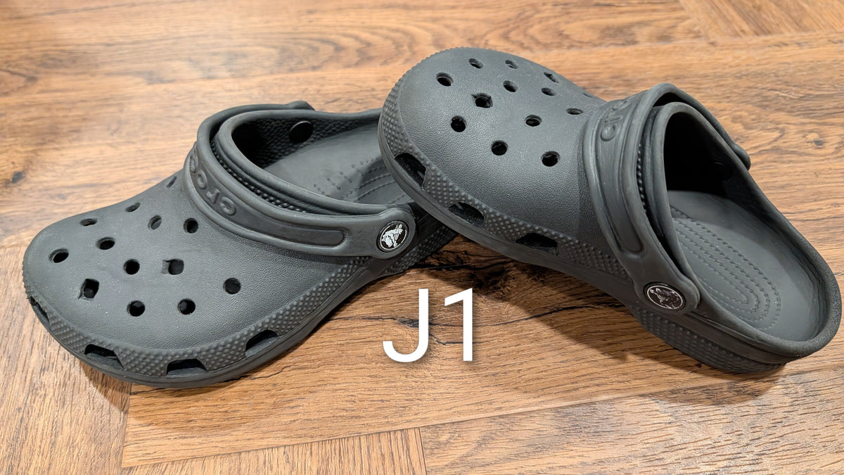 #3 Black Crocs, size J1